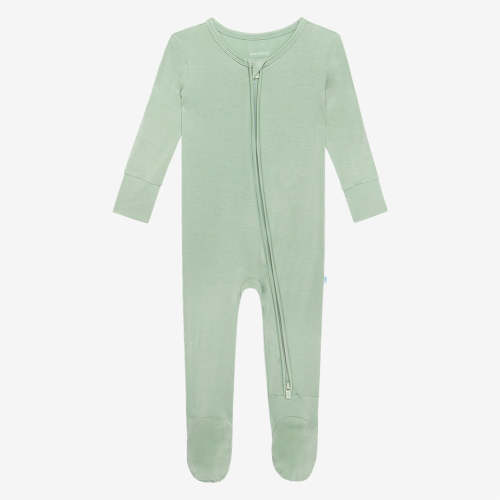 Sage Footie Zippered One Piece