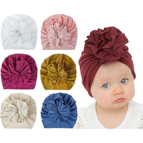 Baby-Girls Turban,Baby Girl Hat,Turban Hats for Infant Toddlers Girls, Baby Turban Hats with Bow Cap