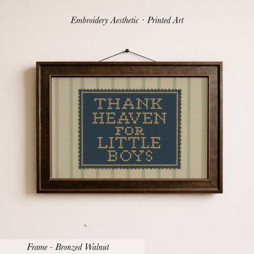 Thank Heaven For Little Boys Print Vintage Nursery Wall Art ∙ 1639