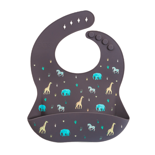 Silicone Bib Safari Faded Black – Austin Baby Collection