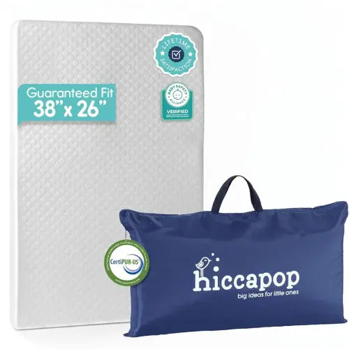 hiccapop Pack and Play Mattress Pad (38"x26"x1.5"), Playard Pad, Portable Crib Mattress, 1.5" Thick
