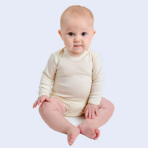 HOCOSA Organic Wool Snap-Bottom Shirt with Long Sleeves – Danish Woolen Delight