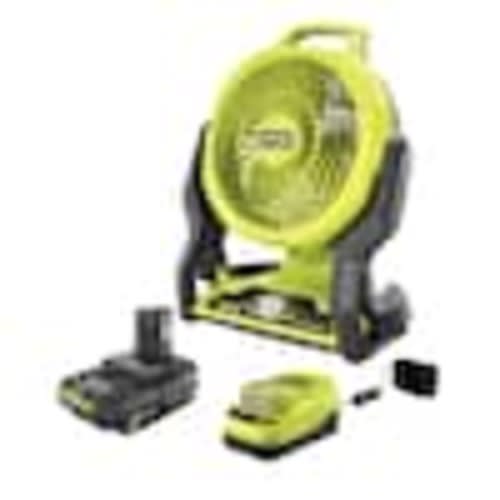 RYOBI ONE+ 18V Cordless Hybrid WHISPER SERIES 7-1/2 in. Fan Kit with 2.0 Ah Battery and Charger PCL811K