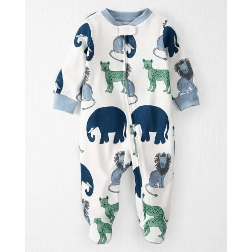 Baby Organic Cotton Sleep & Play Pajamas in Wildlife Print - Little Planet | Carter's