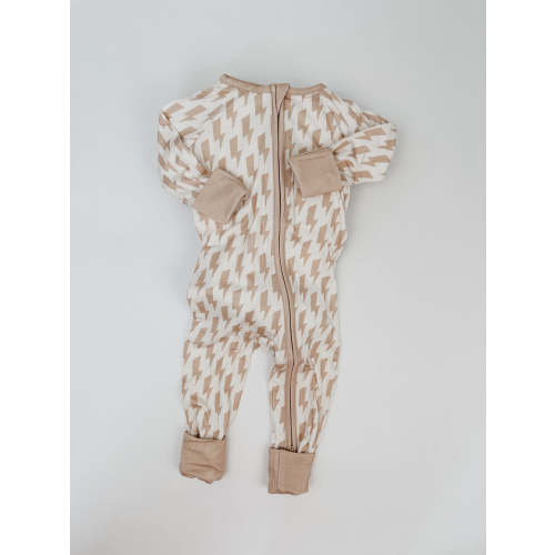 Neutral Lightning Bolt Bamboo Romper
