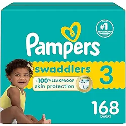 Pampers Baby Diapers - Swaddlers - Size 3, 168 Count, Ultra Absorbent Disposable Infant Diaper