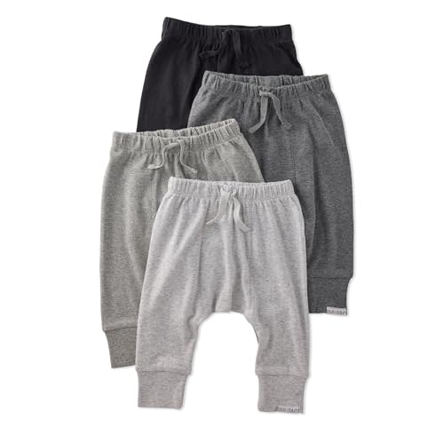 Butterblu Jordan 4-Pack Jogger Pants 100% Cotton Bottoms | GOTS Certified Organic Cotton for Baby, Toddler Girls, Boys, Unisex, Machine Washable, Made to Match Colors