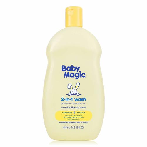 Baby Magic 2-in-1 Shampoo & Wash, Tear-Free, Calendula Oil & Coconut Oil, 16.5oz