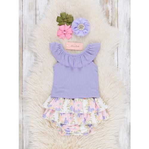 Ribbed Tiered Ruffle Bloomers Outfit