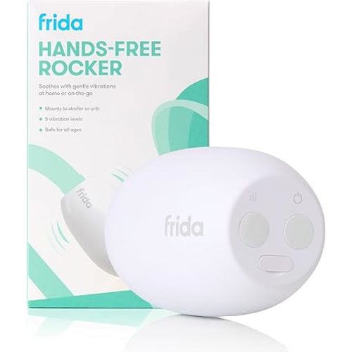 Frida Baby Hands-Free Rocker Device with 5 Vibration Levels, Universal Stroller Accessories, Rechargeable for Cribs & Strollers, Water-Resistant Baby Soother