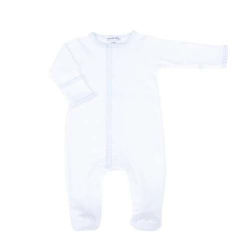 Basics - Blue and White Footie - Newborn
