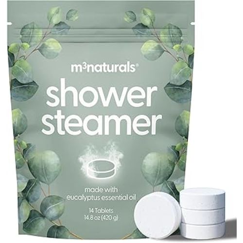 Eucalyptus Aromatherapy Shower Steamers – Supports Sinus Relief, Relaxation, Sleep, and Post-Workout Recovery – 14 Individually Wrapped Essential Oil Tablets by M3 Naturals
