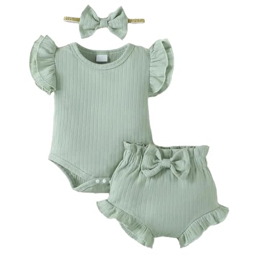 Aoswep Baby Girl Clothes Infant Newborn Girl Summer Short Set Clothes
