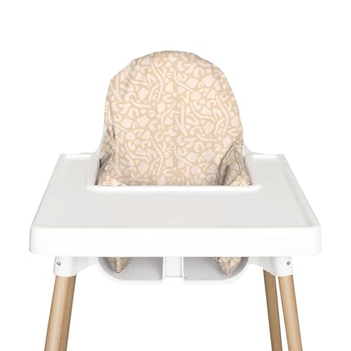 Nibble and Rest Highchair Cushion Cover for Inflatable Cushion, Compatible for IKEA Antilop Highchair,Accessories Stain-Proof and Wipeable Cover (Cushion NOT Included)(Sand Savannah)