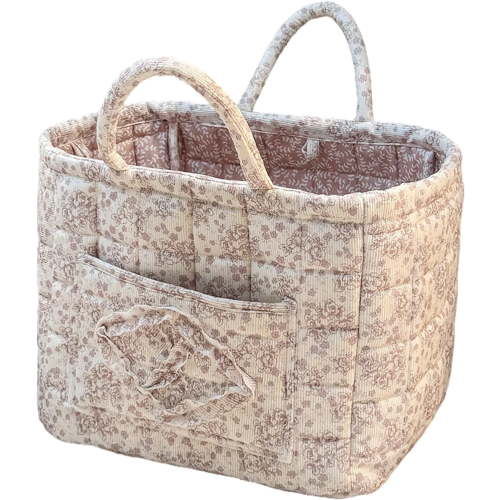 Car Storage Basket, Floral Fabric Storage Basket Car Interior Storage Basket Underwear Sundries Laundry Baskets Supplies Home Organizer Bag