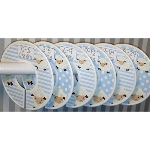 Baby Closet Dividers Organizers Beige Blue Grey or Pink Little Lamb CD505 Baby Boy Girl Nursery Shower Gift - Clothes Divider