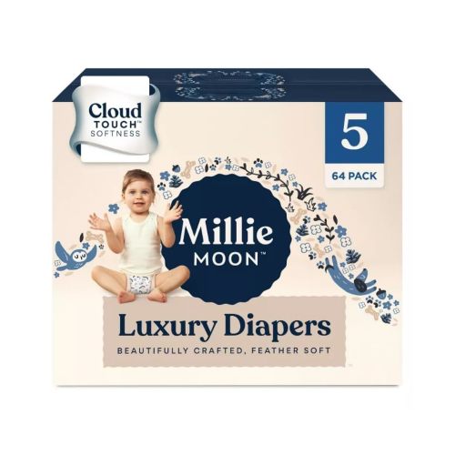 Millie Moon Luxury Diapers (Size-5 and Count-64) White(Pack of 1)