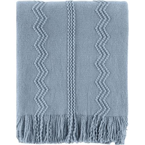 Battilo Light Blue Throw Blanket for Couch, 50"x60"