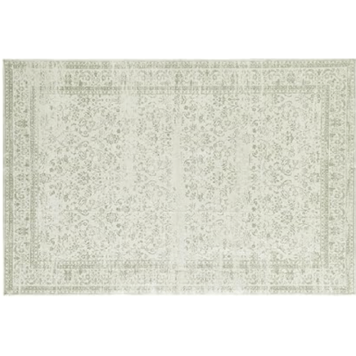 Sage Green Rug 5x7 Baby Girl Nursery Decor Neutral Boho Floral Pattern Distressed Design Washable Soft Cottagecore Area Rugs for Living Room Bedroom Light Green Low Pile No Slip Carpet 5 x 7