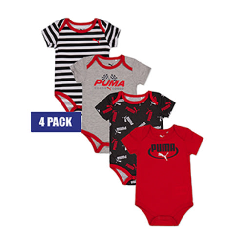 Puma Boys' 4-Pack Bodysuits Set