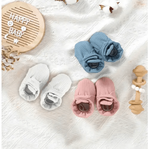 Ribbed Organic Cotton Baby Booties
