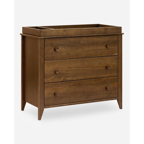 Babyletto Sprout 3-Drawer Dresser & Removable Changing Tray, Natural Walnut
