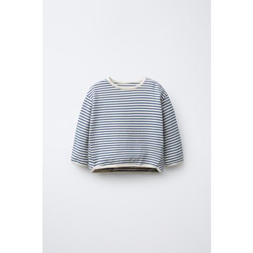 STRIPED T-SHIRT - Ecru / Red | ZARA United States