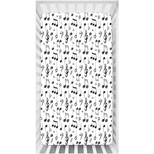 Dear Baby Gear - Baby Crib Sheets - Toddler Bed Sheets - Breathable Fitted Bed Sheet - Nursery Bedding - Cribs Mattress Cover - Standard Crib Sheet for Girls & Boys - 52x28x10 (Music Notes Print)