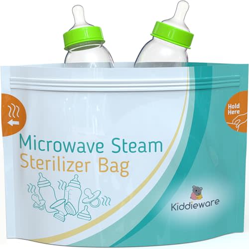 10 Pack Microwave Sterilizer for Baby Bottles Pacifier Sanitizer and Breast Pump Sterilizer Bags Portable Travel Sterilizer for Baby Bottles Pacifiers and Breast Pump Parts