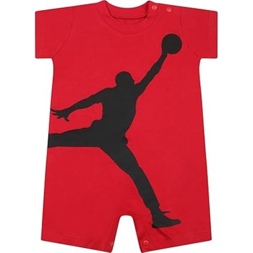 Jordan Baby Boys Short Sleeve Shortall Romper (Gym Red(555301-R78)/Black, 6 Months)