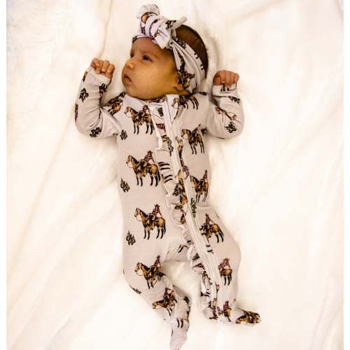 Cowgirls & Cactus -Ruffled- Folding Feet Jammies – Cowkid Clothing Company