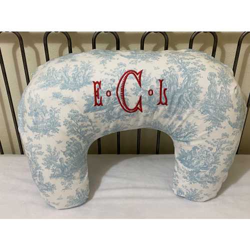 Nursing Pillow Cover, Blue Toile Nursing Pillow Cover, Breastfeeding Pillow Cover