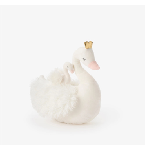 Mama + Baby Swan Plush Toy Set