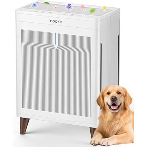 Air Purifiers for Home Extra Large Room Up to 2800 Ft²,MOOKA Double-Sided HEPA Air Purifier with Washable Filters,PM2.5 Air Quality Sensor,20dB Air Cleaner for Bedroom Pet Hair Odors Pollen