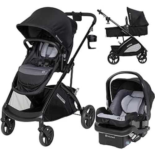 Baby Trend Passport® Switch 6-in-1 Modular Stroller Travel System with EZ-Lift™ PLUS Infant Car Seat, Dash Black