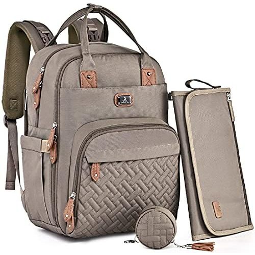Dikaslon Diaper Bag Backpack with Portable Changing Pad, Baby Essentials