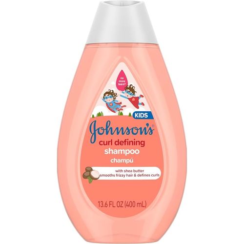Johnson's Kids' Curl Defining Shampoo with Shea Butter, Cleanses, Smooths Frizz, & Defines Waves & Curls for 24 Hours, 13.6 fl. oz