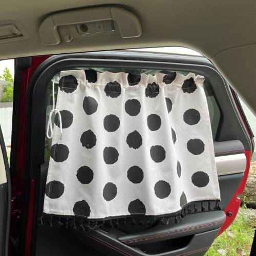 Black White Car Window Sun Shade Curtain Car Accessories For Girls Babys Women Kawaii Car Decor