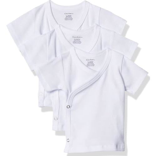 Gerber baby-girls 3-pack Short-sleeve Side-snap Shirt