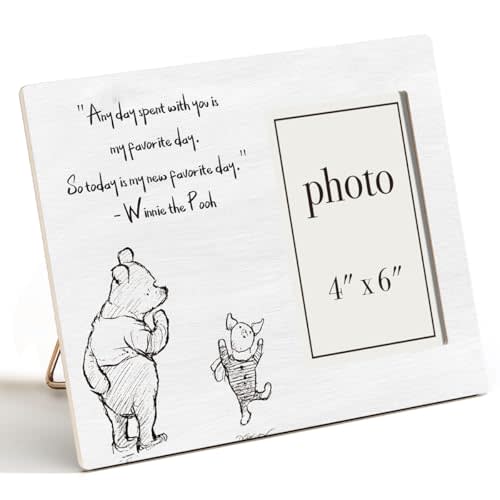 Pooh Bear Picture Frame, Romantic Pooh Gifts for Her Him, Anniversary, Birthday Gifts for Couple Best Friend, My Favorite Day Photo Frame for 4 x 6 Inch Photo