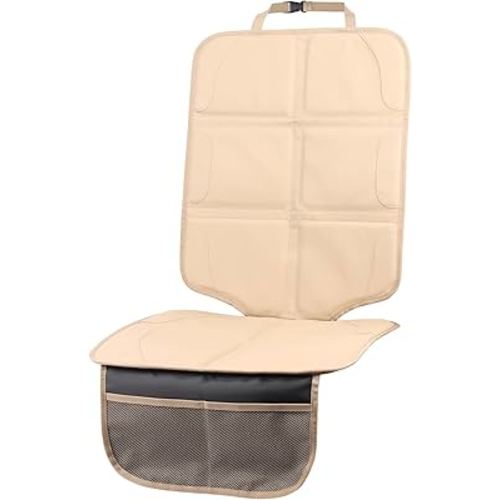 Car Seat Protector, Extra Thick Car Seat Covers Non-Slip Waterproof Mat Pad Leaving No Imprints Marks for Child Baby Pet Truck SUV Automobile (Beige-A)