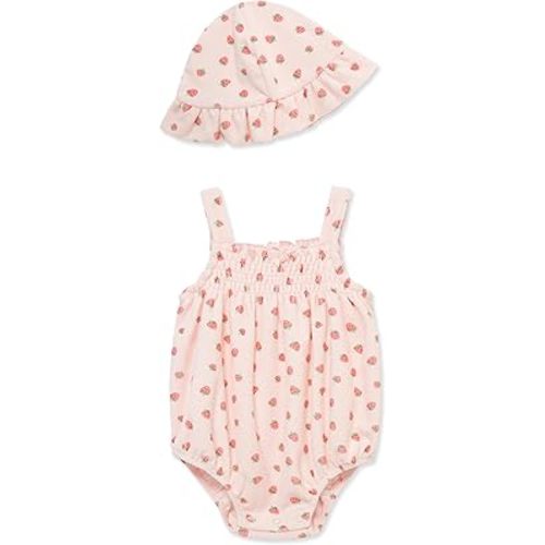 Little Me Clothes for Baby Girls' Terry Bubble Romper and Hat Set