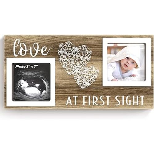 Baby Sonogram Picture Frame for 3" x 3" Ultrasound Photo - Pregnancy Announcements Ideas - Gender Reveal Baby-Shower Gift - New Mom Expecting Parents to Be Keepsake Gifts - Nursery Décor