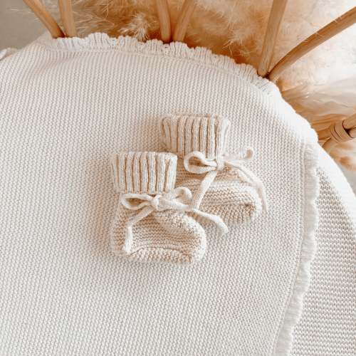 Chunky Knit Booties - Newborn-6M - Honey – Blossom and Pear