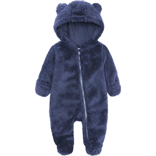 Baby Newborn Snowsuit Fleece Winter One-Piece Suit Cartoon Bear Warm Hooded Jumpsuit Outwear Outfits for Girls Boys