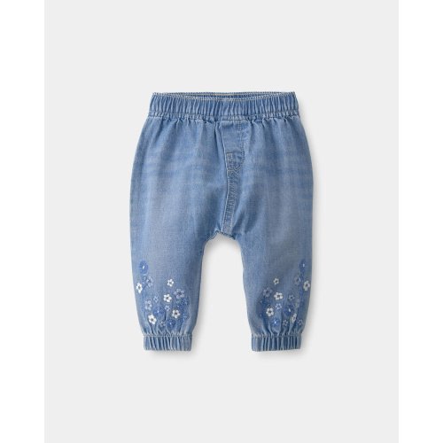 Baby Girl Floral Pull-On Denim Jogger - Medium Wash - OshKosh B'gosh | Carter's