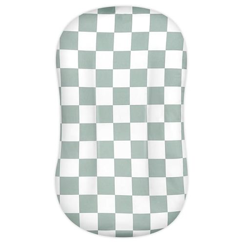 DILIMI Baby Lounger Cover, Newborn Lounger Cover for Boys Girls, Removable Soft Comfortable Lounger Slipcover, Green Checkerboard (Lounger not Included)