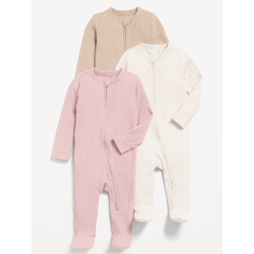 Unisex 2-Way-Zip Sleep & Play Footed One-Piece 3-Pack for Baby | Old Navy
