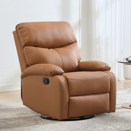 Latitude Run® Fraher Top Grain Genuine Leather Recliner, Small Swivel Rocker Recliner Chair,manual Recliner Chair For Living Room, Bedroom, Home Theater,rv & Reviews | Wayfair