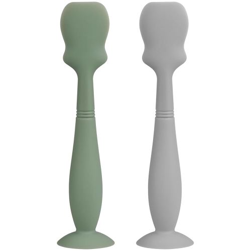 Large Size Baby Diaper Cream Spatula Applicator Soft Silicone Baby Butt Paste Spatula (2Pack,Sage/Gray)